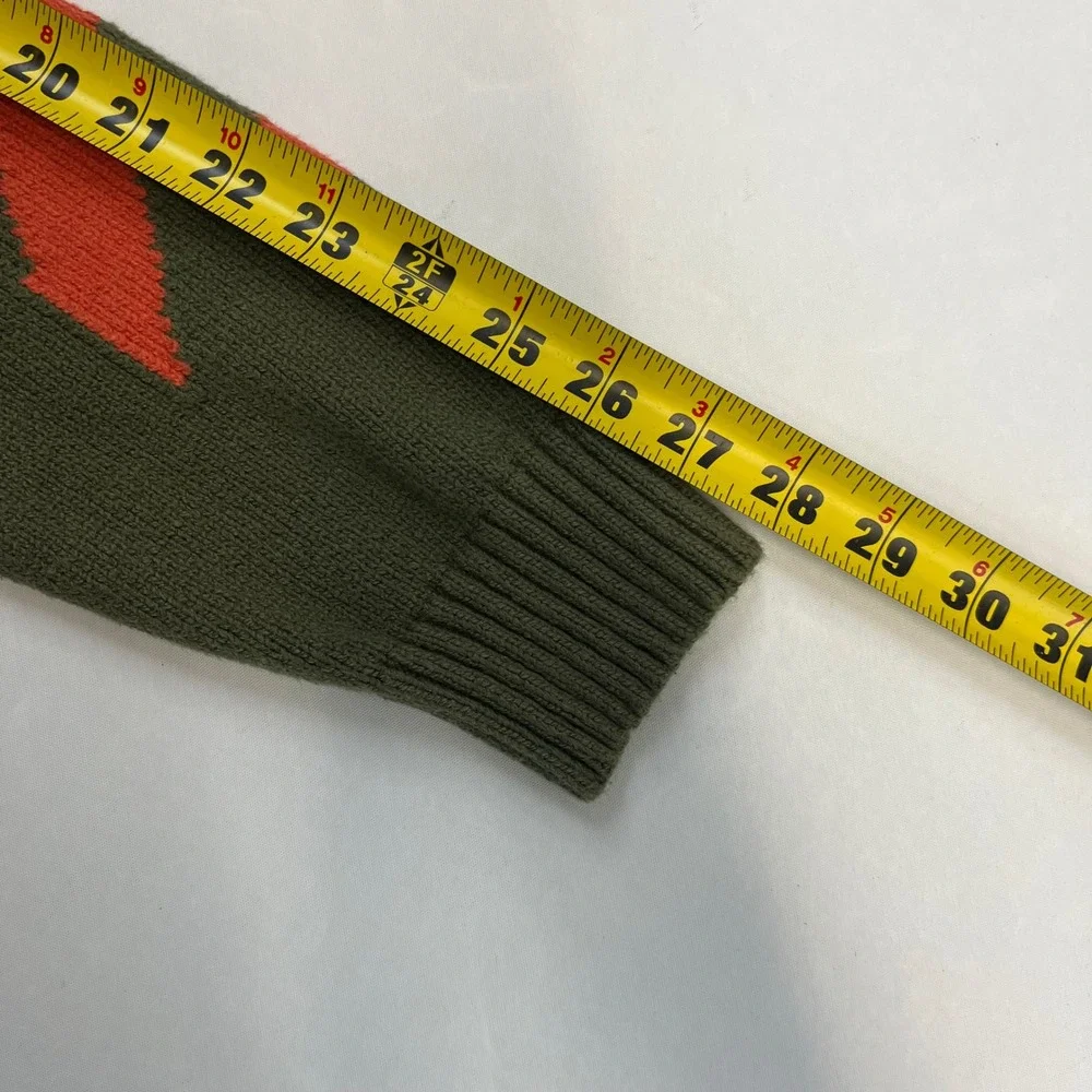 Off-White Sweater Mens Olive Orange Arrows Streetwear Large